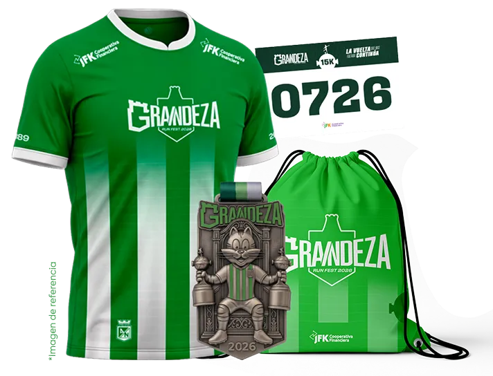 kit Camiseta Nacional, medalla, tula